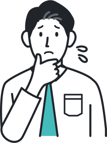 困っている様子のビジネスマン